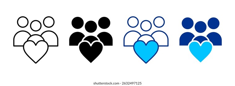 Cohesion Icon Set Multiple Style Vector Illustration