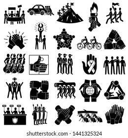 Cohesion icons set. Simple set of cohesion vector icons for web design on white background