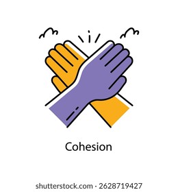 Icono de estilo de contorno lleno de Vector de cohesión. Archivo Eps 10 