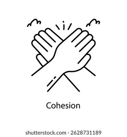 Kohäsions-Vektorsymbol für Konturstil. EPS 10-Datei