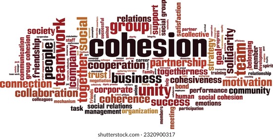 Cohesion word cloud concept. Collage made of words about cohesion. Vector illustration 