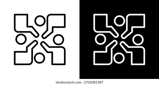 Conjunto de iconos de cohesión. Diseño De Línea Limpia Con Versiones Claras Y Oscuras Para Un Uso Versátil.