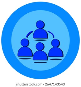 Cohesive group of people icon. Represents teamwork, collective effort, and organizational unity. Perfect for leadership, team building, and corporate designs. Modern vector illustration.