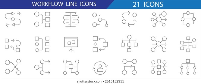 A cohesive, minimalist icon set featuring clean lines and consistent strokes, ideal for enhancing digital interfaces, presentations, and branding materials.​