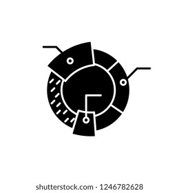 Cohort analysis black icon, vector sign on isolated background. Cohort analysis concept symbol, illustration 