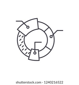 Cohort analysis line icon concept. Cohort analysis vector linear illustration, symbol, sign