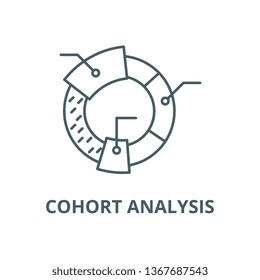 Cohort analysis line icon, vector. Cohort analysis outline sign, concept symbol, flat illustration