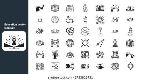 Cohort-Based Live Course – Modern Education Vector Icon Set.