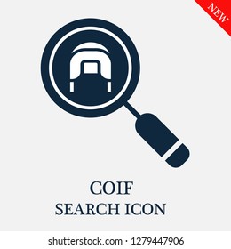 Coif search icon. Editable Coif search icon for web or mobile.