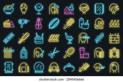 Coiffure icon. Outline coiffure vector icon neon color on black