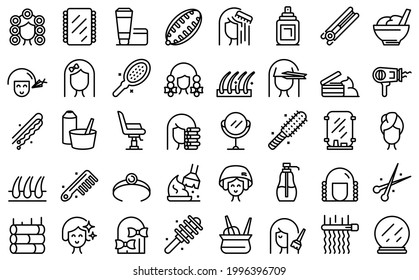 Coiffure icon. Outline coiffure vector icon for web design isolated on white background