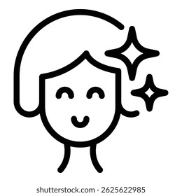 Coiffure glanzend pictogram. Omtrek Coiffure glanzende vector pictogram voor webdesign geïsoleerd op witte achtergrond