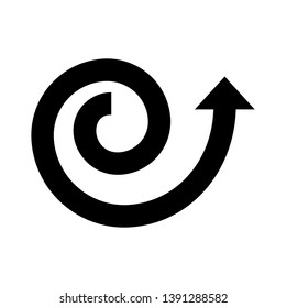 Coil Arrow icon. Corkscrew, rotate, spiral, watchkit icon