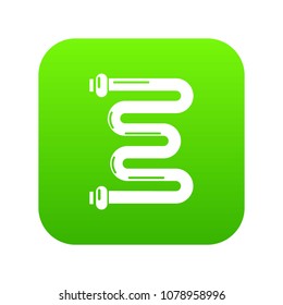Coil battery icon green vector isolated on white background