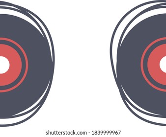 Coil of cable black and red audio 3.5mm cable jack for audio flat vector illustration