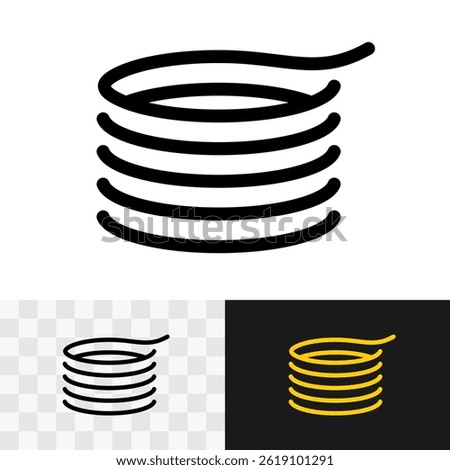 Coil of cable icon. Hank thin black line symbol. Spiral simple sign. Editable stroke.