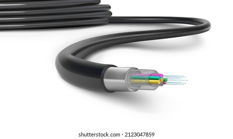 A coil of cable on a white background. Vector illustration