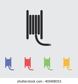 Coil Cable Vector Icon