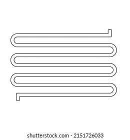 Una bobina para enfriar (calentar) el gas (líquido) ilustración de ingeniería mecánica - icono , vector , pictograma 