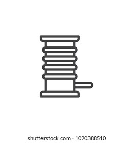 Coil with a cord cable line icon, outline vector sign, linear style pictogram isolated on white. Symbol, logo illustration. Editable stroke