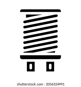 spule elektromagnetische Glyphsymbol Vektorgrafik. elektromagnetisches Spulen-Zeichen. isoliertes Kontursymbol