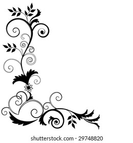 coil foliage frame isolated (in pieces)