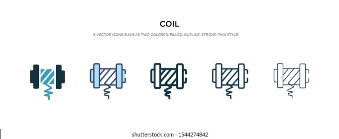 coil icon in different style vector illustration. two colored and black coil vector icons designed in filled, outline, line and stroke style can be used for web, mobile, ui