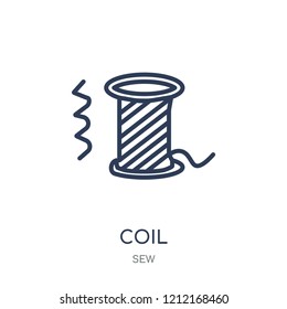 Coil icon. Coil linear symbol design from Sew collection. Simple outline element vector illustration on white background.