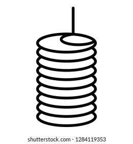 Coil icon. Outline coil vector icon for web design isolated on white background