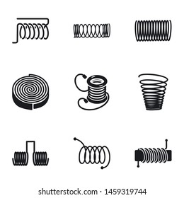 Coil icon set. Simple set of 9 coil vector icons for web design isolated on white background