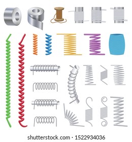 Coil icons set. Cartoon set of coil vector icons for web design