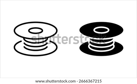Coil icons set. Outline set of coil icons for web design, vector illustration on white background