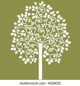 coil leaf tree vector