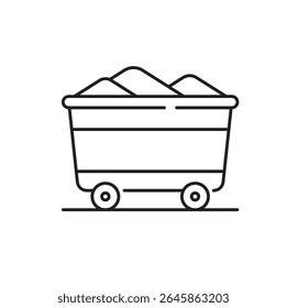 Coil Mining Car Editable line icon