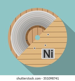 Coil nickel sheet. Vector illustration flat.