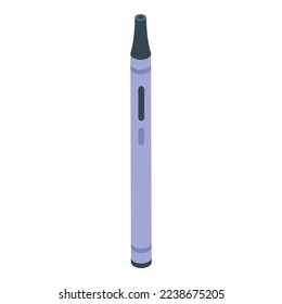 Icono de la pluma de bobina vector isométrico. Violación electrónica. Batería Cig