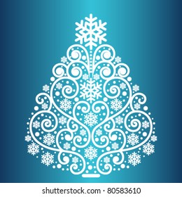 Coil snowflake christmas tree