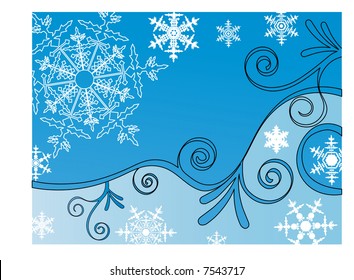 coil with snowflakes background