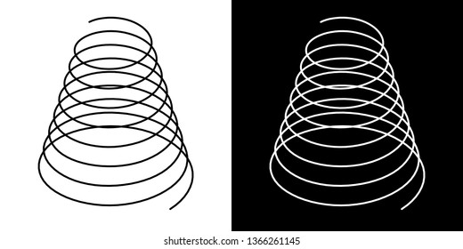 Coil spring cable icons coil spring symbol on white background vector illustration
