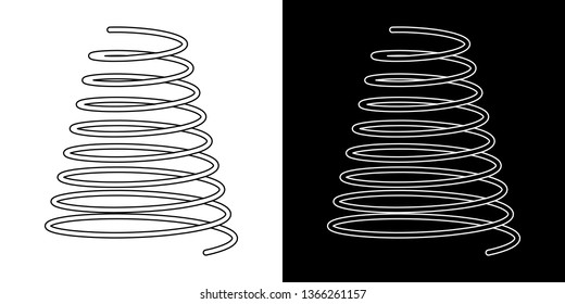 Coil spring cable icons coil spring symbol on white background vector illustration
