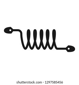 Coil spring flexible cable icon. Simple illustration of coil spring flexible cable vector icon for web design isolated on white background