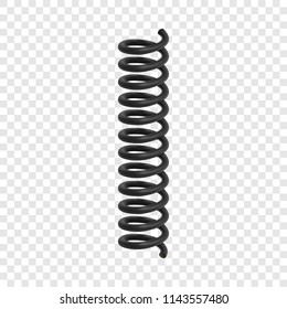 Coil spring flexible cable mockup. Realistic illustration of coil spring flexible cable vector mockup for on transparent background