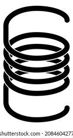Icono de muelle de bobina. Silueta de cable de metal flexible