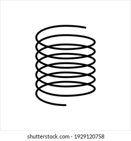 Coil Spring Icon, Helical Spring, Energy Storing And Releasing Mechanical Device Vector Art Illustration svg