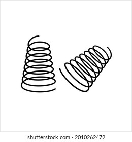 Icono De Muelle De Bobina, Muelle Helicópico, Almacenamiento De Energía Y Liberación De Dispositivos Mecánicos Ilustración De Arte De Vectores