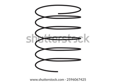 Coil Spring Icon, Helical Spring, Energy Storing And Releasing Mechanical Device Vector Art Illustration