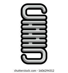Coil spring icon. Outline coil spring vector icon for web design isolated on white background