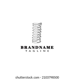 Coils feder-Logo-Symbol-Design Schwarz, moderne einzelne Vektorgrafik