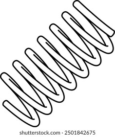 Coil spring. Mechanical device. Vector outline icon.