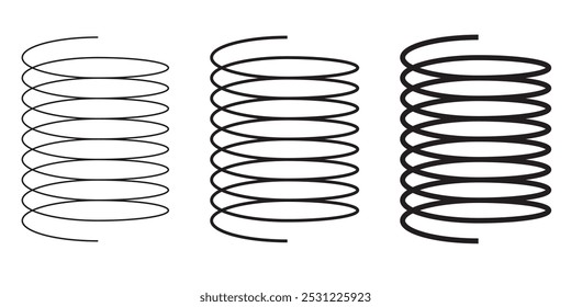 Ícone de objeto de mola de bobina. Contorno bobina ícone de vetor de objeto de mola para web design isolado no fundo branco eps 10